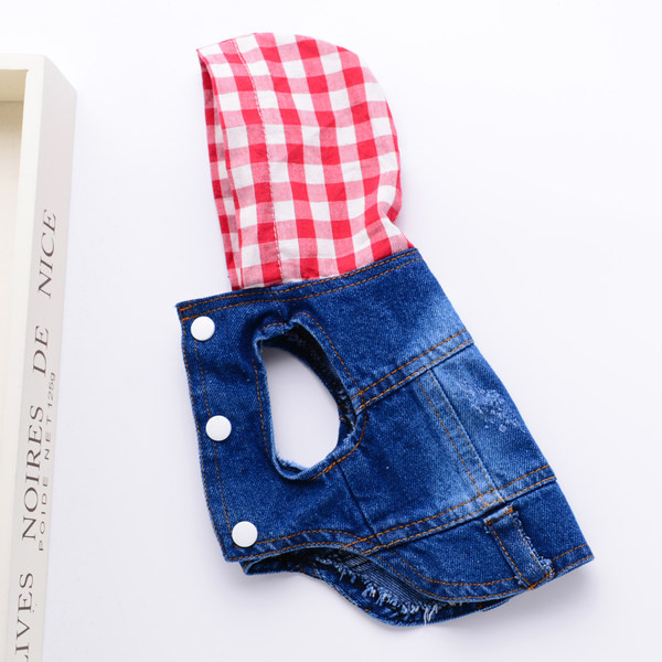 Vestă modernă din denim cu glugă pentru câini