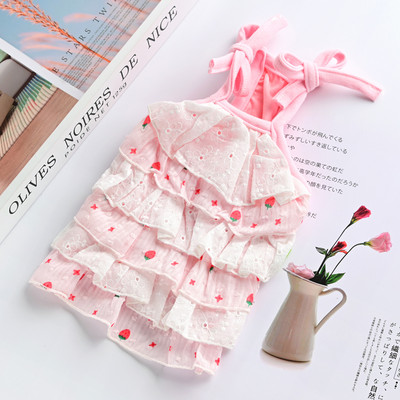 Haljina za pse s čipkom i kovrčama