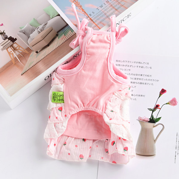 Haljina za pse s čipkom i kovrčama