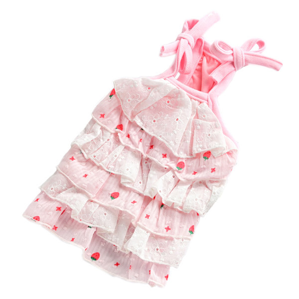 Haljina za pse s čipkom i kovrčama