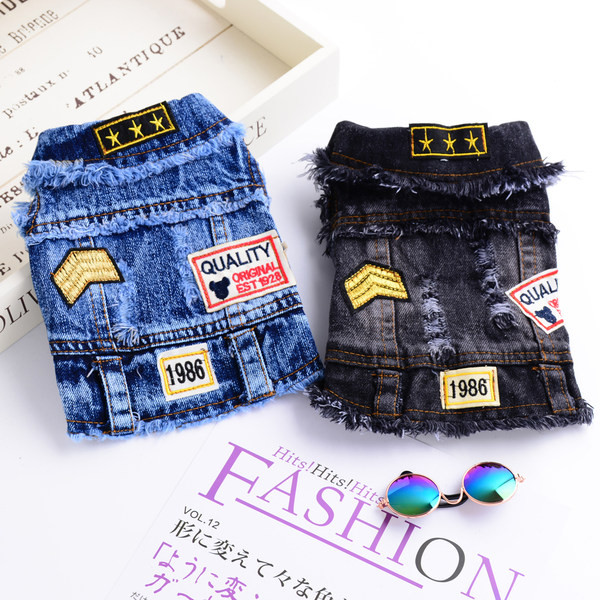 Дънков елек за кучета с емблеми