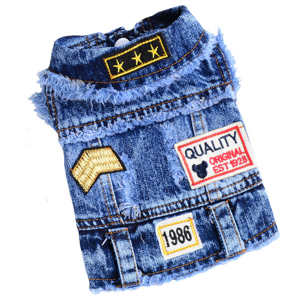 Дънков елек за кучета с емблеми