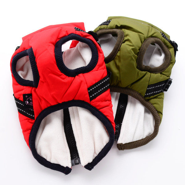 Vesta calda de iarna pentru caini cu fermoar