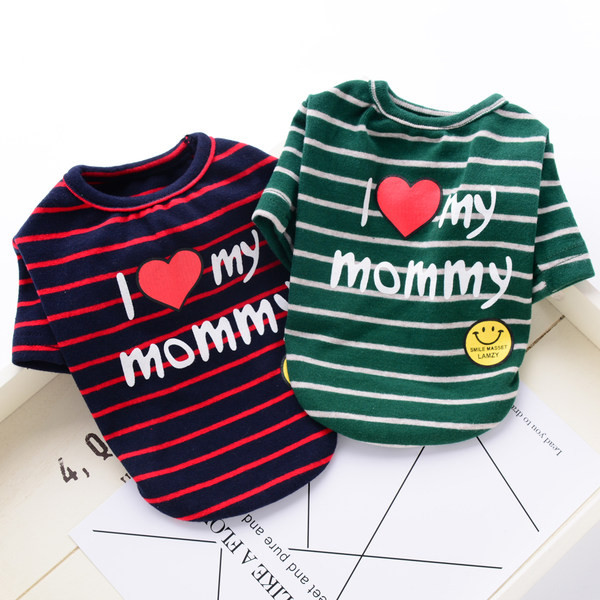 Раирана блуза с апликация  за кучета