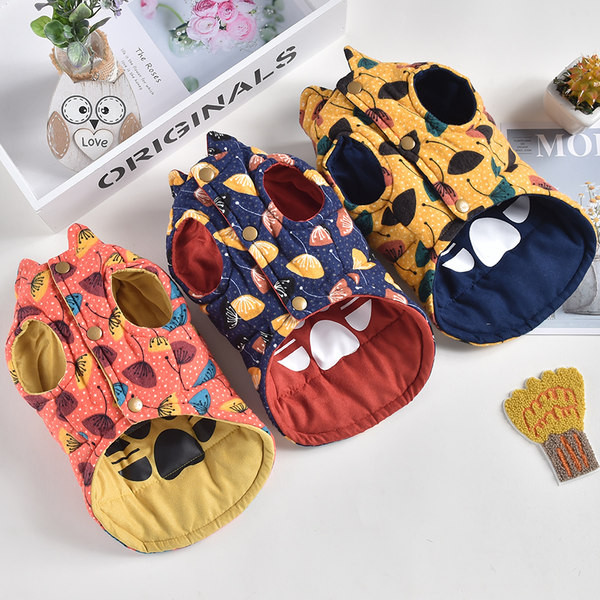 Vestă modernă față-verso cu imprimeu pentru câini