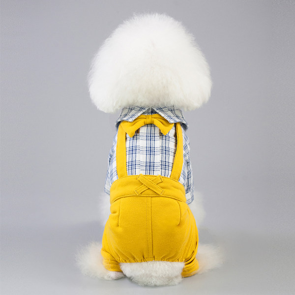 Îmbrăcăminte în carouri pentru câini cu panglică