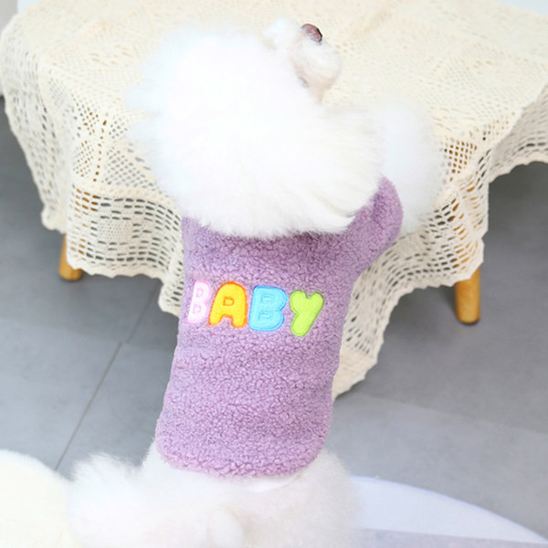 Bluză din puf cu broderie pentru câini