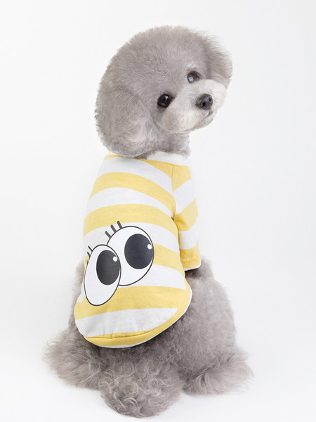 Svītraina blūze ar aplikāciju suņiem