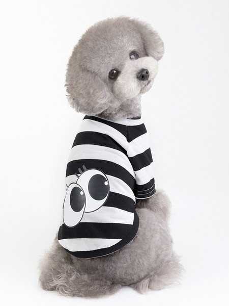 Svītraina blūze ar aplikāciju suņiem