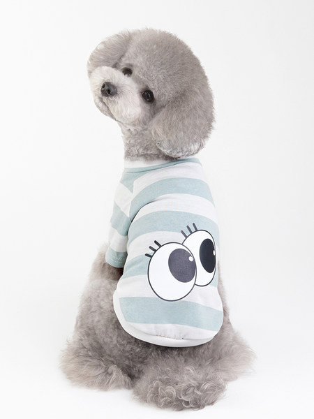 Svītraina blūze ar aplikāciju suņiem