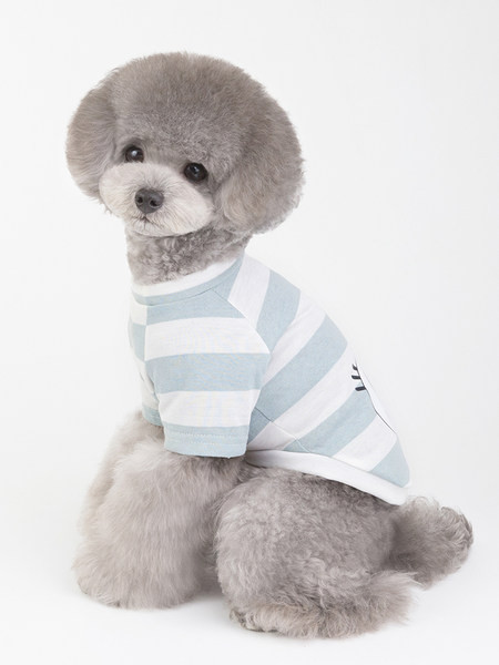 Svītraina blūze ar aplikāciju suņiem