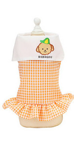 Ruuduline lokkidega kleit koertele