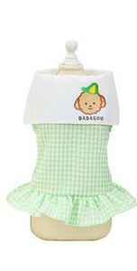 Ruuduline lokkidega kleit koertele