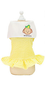 Ruuduline lokkidega kleit koertele