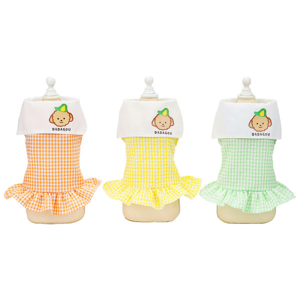 Ruuduline lokkidega kleit koertele