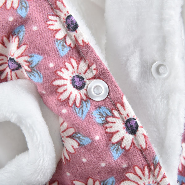 Bluza cu gluga si model floral pentru caini