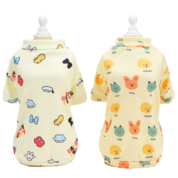 Värvilise trükiga suvine pluus koertele