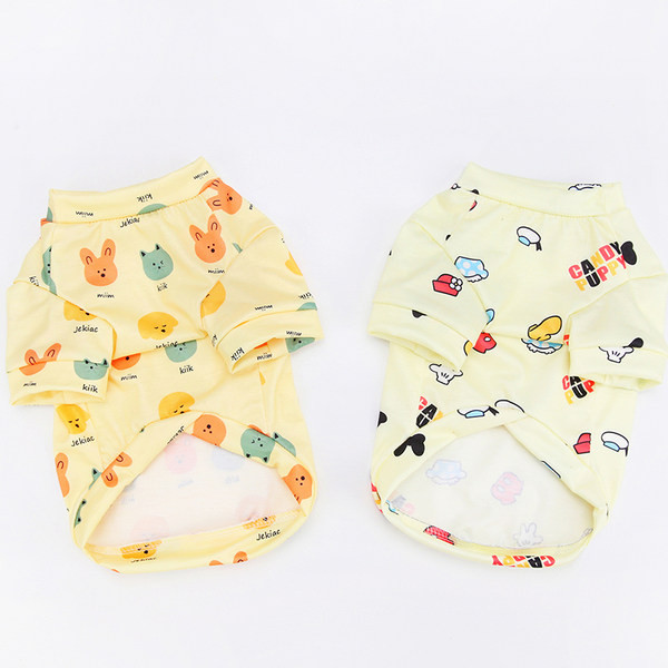 Värvilise trükiga suvine pluus koertele