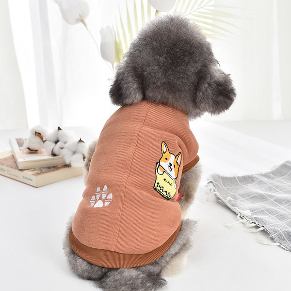 Geaca cu dungi cu broderie pentru caini