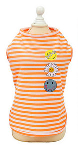 Bluză de vară în dungi cu aplicații