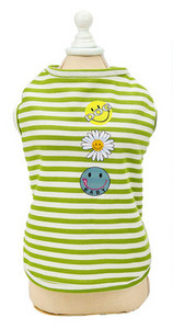 Bluză de vară în dungi cu aplicații