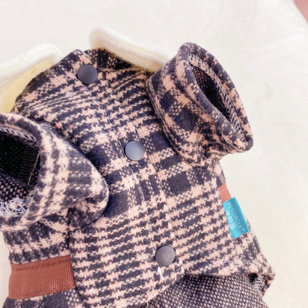 Karirana haljina za pse s trakom