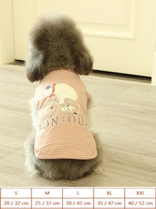 Bluză în dungi cu aplicație și inscripție pentru câini