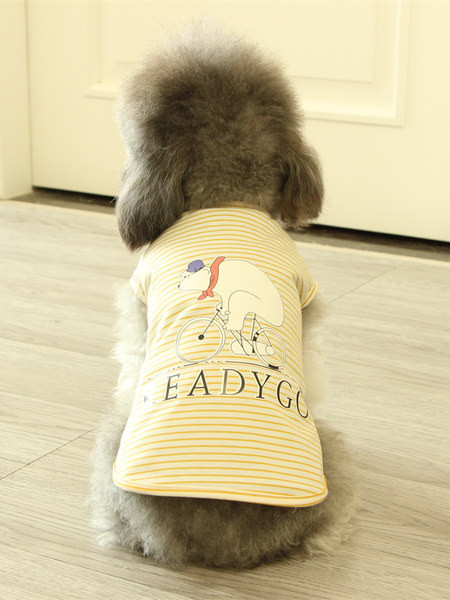 Bluză în dungi cu aplicație și inscripție pentru câini