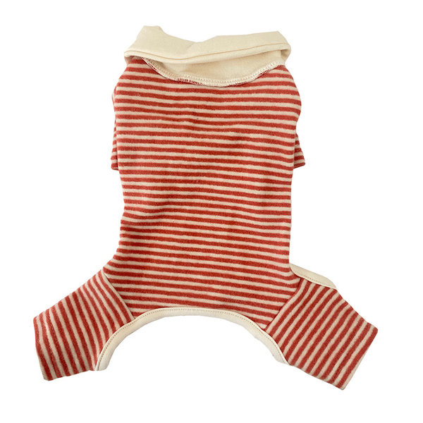 Nööpidega triibulised riided - koerale