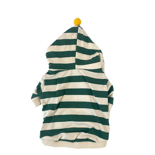 Kapuutsiga triibulised riided koerale