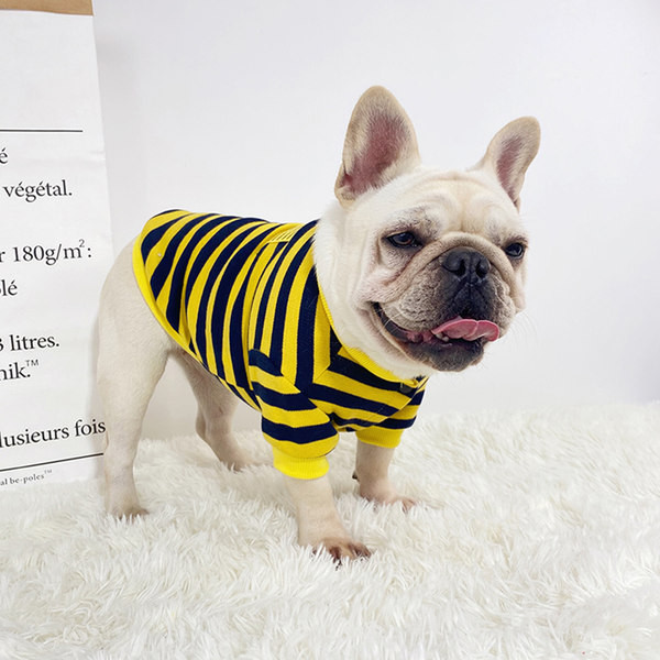 Haine cu dungi cu maneci scurte pentru caini