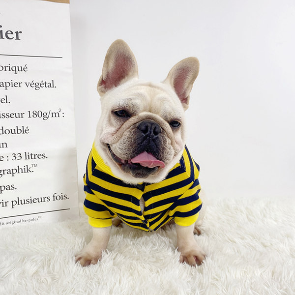 Haine cu dungi cu maneci scurte pentru caini