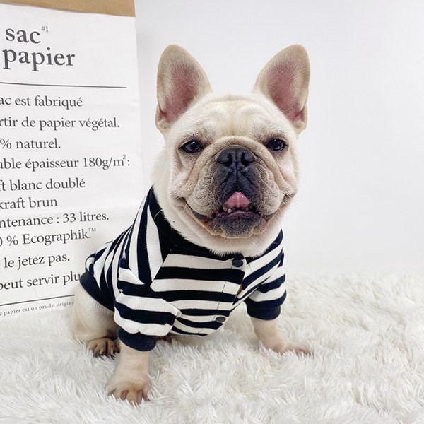 Haine cu dungi cu maneci scurte pentru caini