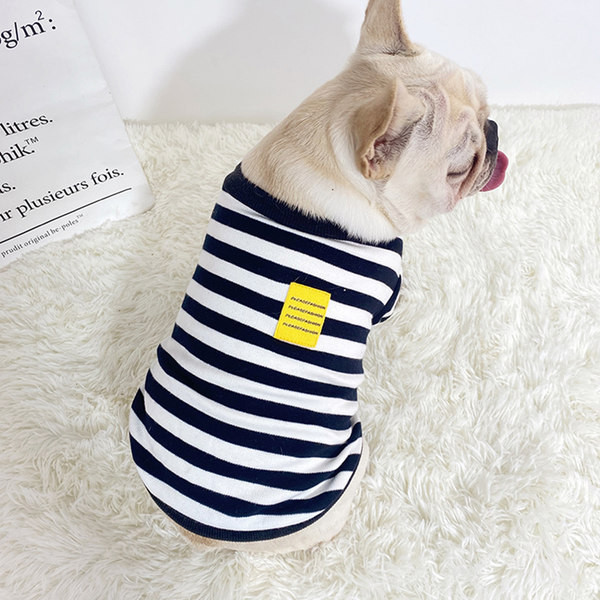 Haine cu dungi cu maneci scurte pentru caini