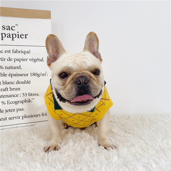 Pulover tricotat cu guler pentru caini