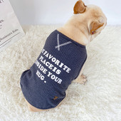 Bluză cu dungi cu inscripție pentru câini