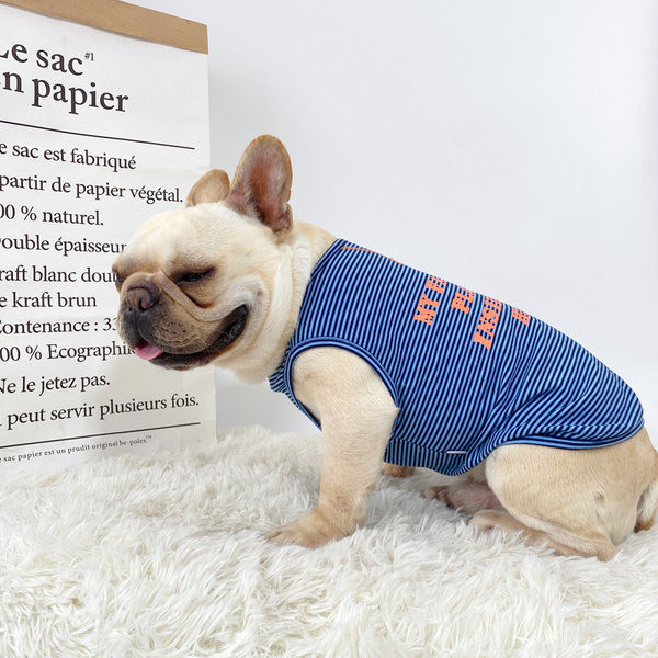 Bluză cu dungi cu inscripție pentru câini