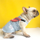 Prugasta majica bez rukava s torbom - za pse