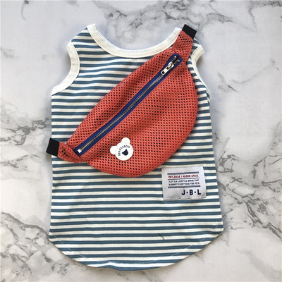 Prugasta majica bez rukava s torbom - za pse