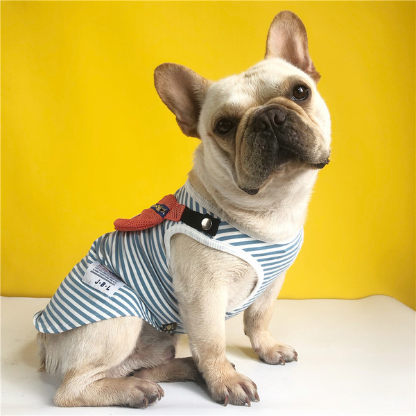 Prugasta majica bez rukava s torbom - za pse