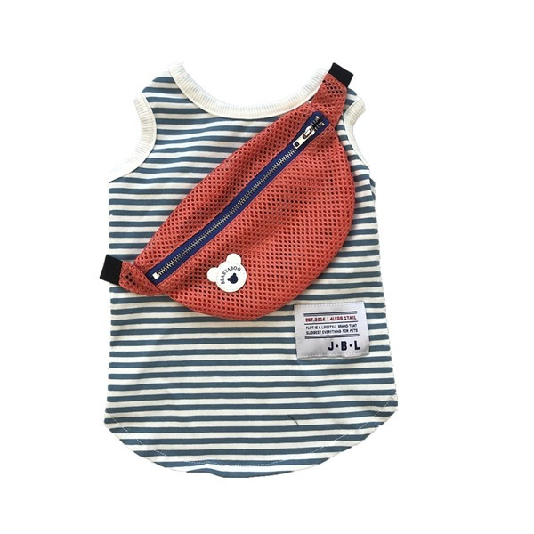 Prugasta majica bez rukava s torbom - za pse