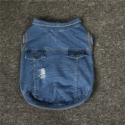 Vesta denim cu nasturi pentru caini
