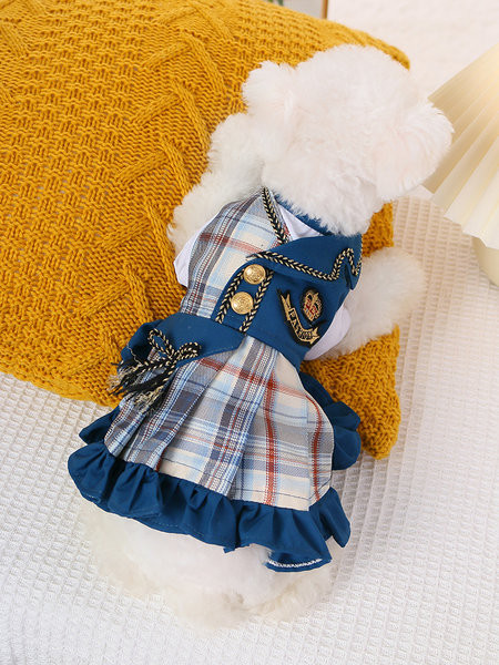 Rochie in carouri cu bucle pentru caini