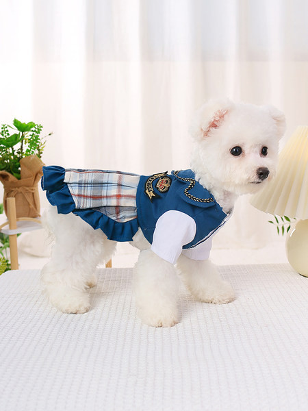 Rochie in carouri cu bucle pentru caini