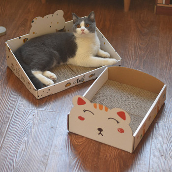 Ξύστρα  για γάτες και κρεβάτι από κυματοειδές χαρτί - 2 σε 1