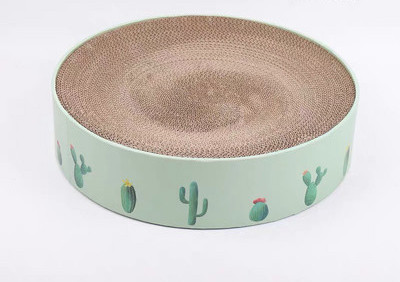 Zgârietură pentru pisici și pat din hârtie ondulată - 2 în 1