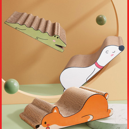 Zgârietură pentru pisici în formă de animale din hârtie ondulată