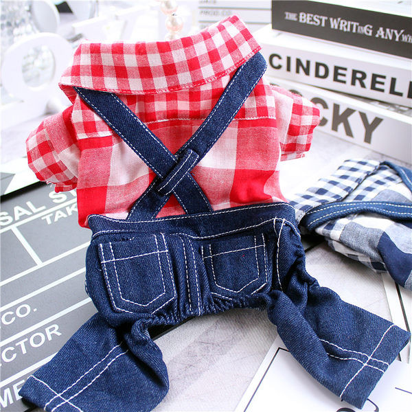 Traper kombinezon za pse s kariranom košuljom