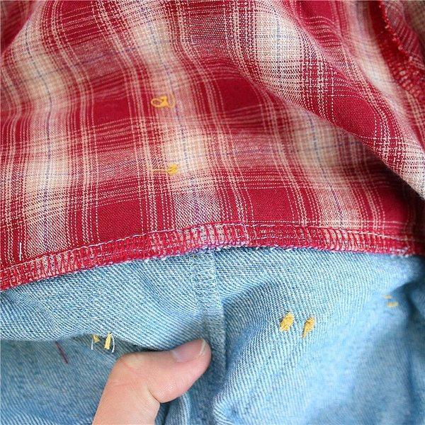 Salopetă din denim pentru câini cu cămașă