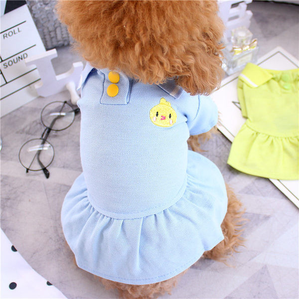 Rochie pentru caine cu guler clasic si broderie